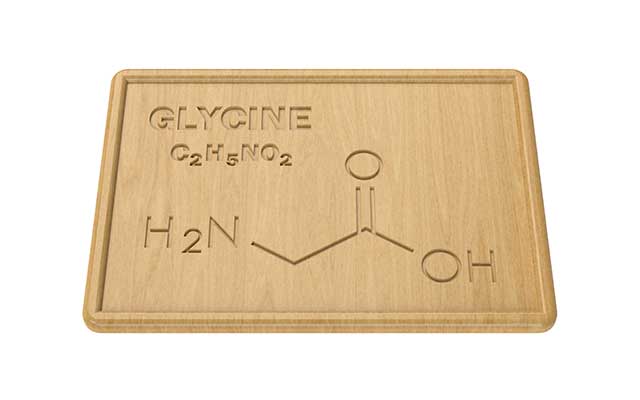 Structure and Chemical Formula For Glycine.