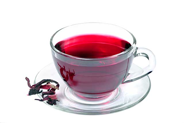 A Glass Cup of Hibiscus Tea.