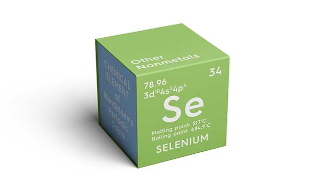 Chemical Element and Symbol For the Mineral Selenium.