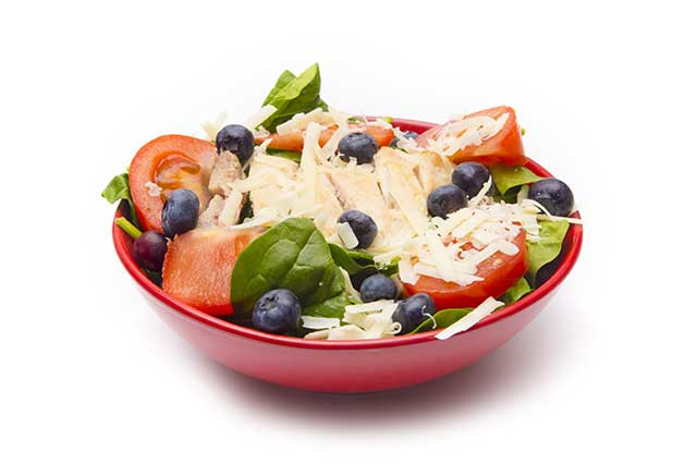 Fresh Bowl of Salad Featuring Fiber-Dense Carbohydrates.