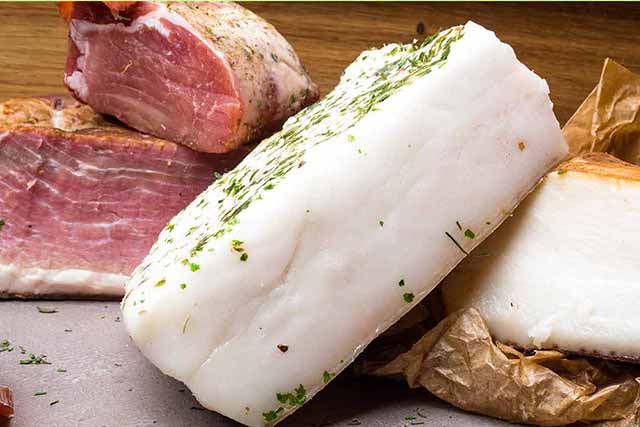 Pork Lard On a Table.