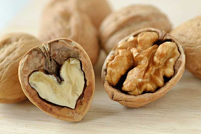 Walnut In a Shell Shaped Like a Heart.