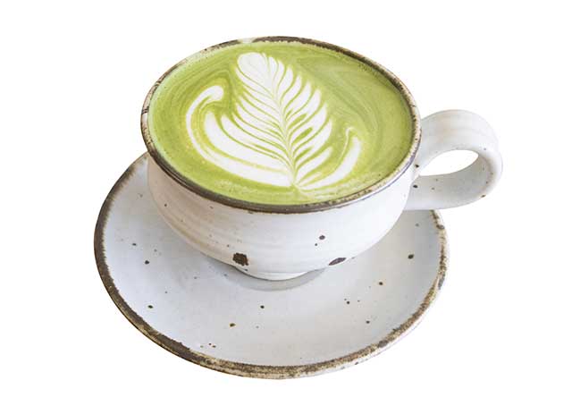 Cup of Hot Matcha Green Tea Latte.