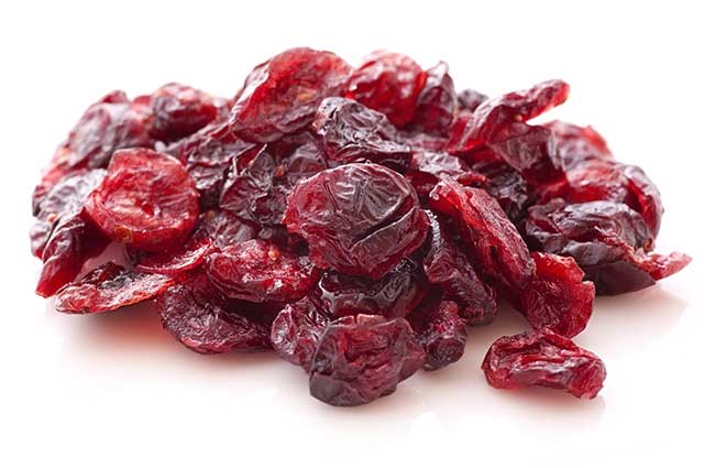 Pile of Dried Sweetened Cranberries.