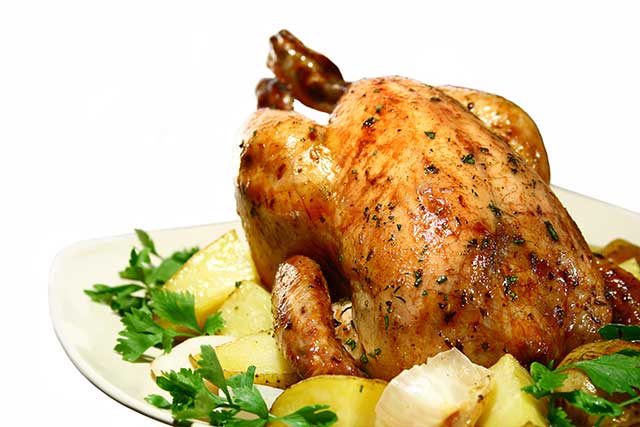 Roasted Chicken With Herb Coating.