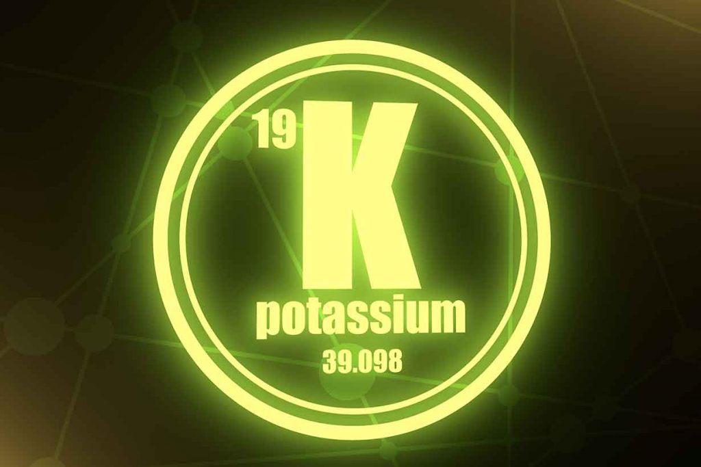 Yellow Potassium Element Symbol.