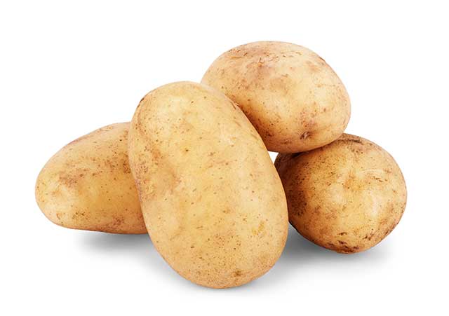 Four Small Raw Potatoes.