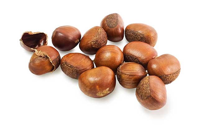 Roasted European Sweet Chestnuts.