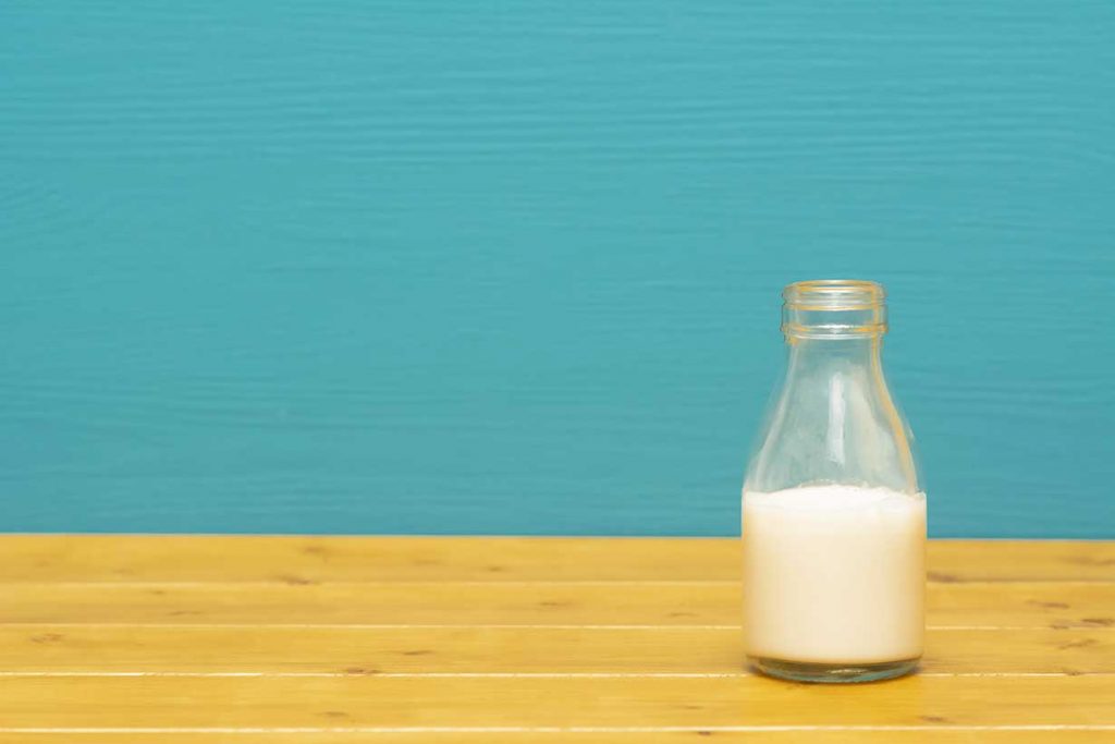Buttermilk In a Glass Bottle.