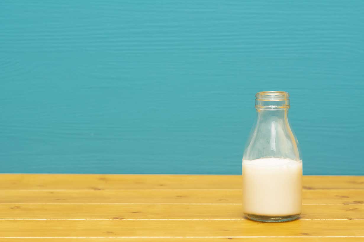 Buttermilk In a Glass Bottle.