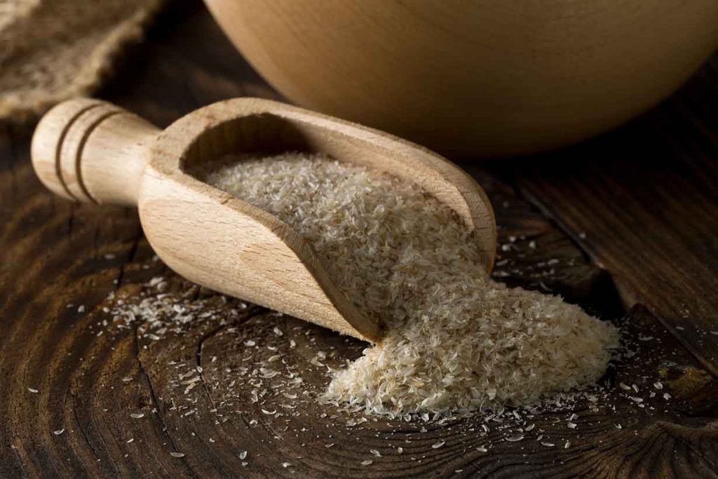 Psyllium Husk In a Wooden Shovel.