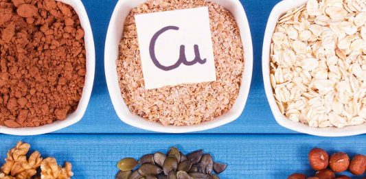 Various foods with a high copper content.