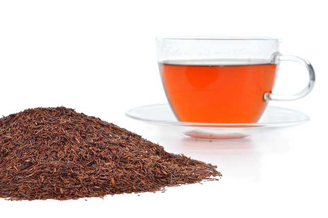 Rooibos Tea Leaves and Cup of Rooibos Tea.