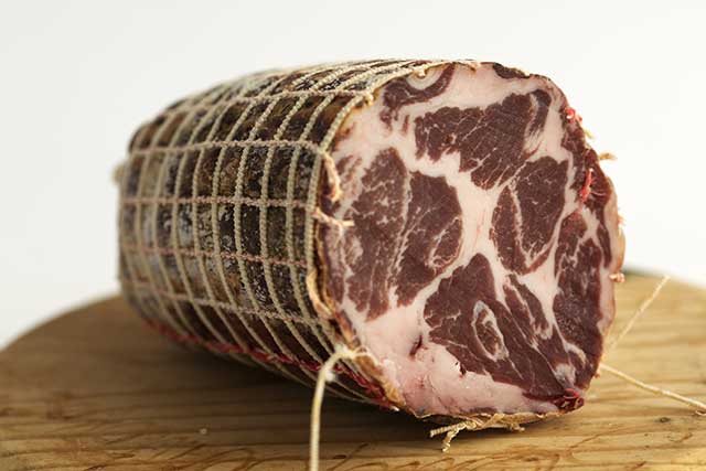 Cured Capocollo Meat.
