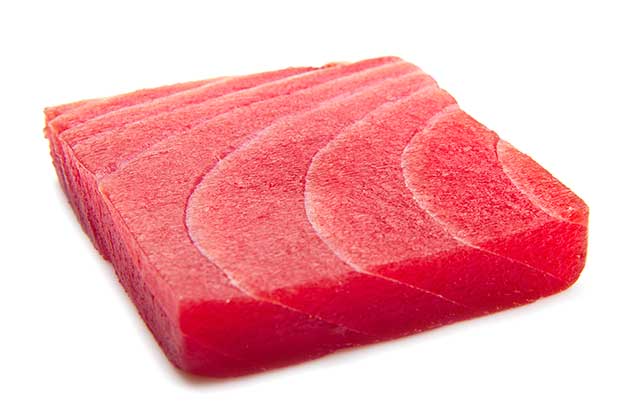Slice of Tuna Sashimi.
