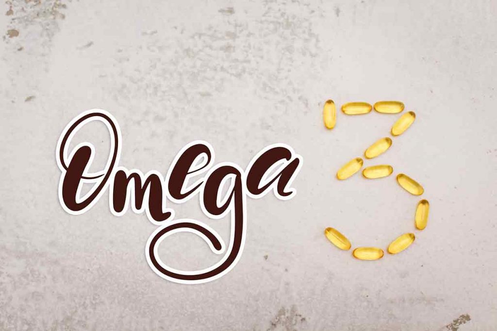 Omega-3 Written On Grey Background.