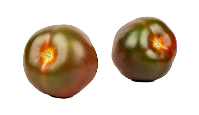 Two Kumato Tomatoes.