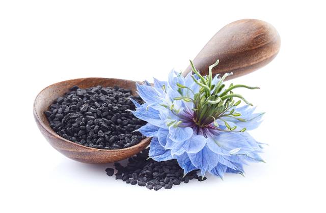 Bowl of Black Cumin Seeds.