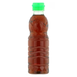 Fish sauce in a plastic bottle.