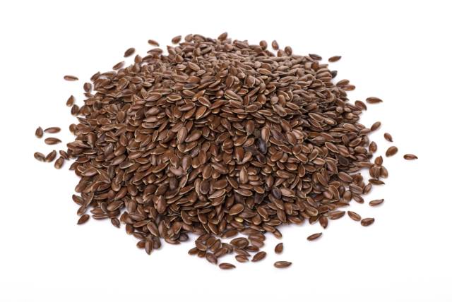 Pile of Brown Flaxseeds