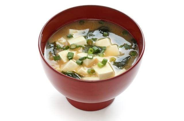 Japanese Miso Soup In a Bowl.