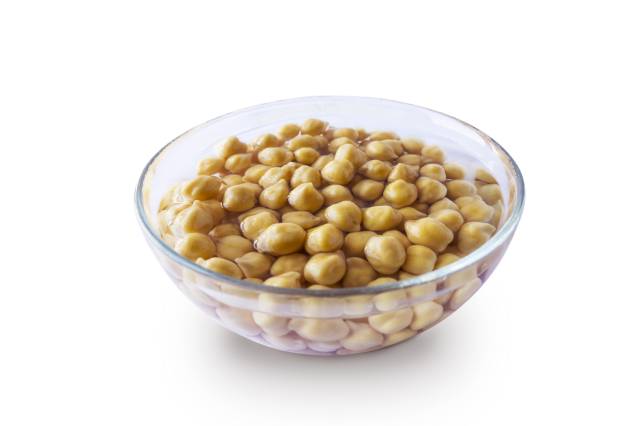 Chickpeas In a Clear Glass Bowl.