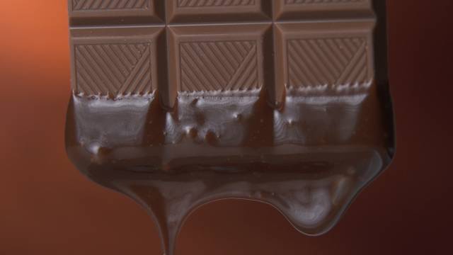 Bar of Baking Chocolate Starting To Melt.