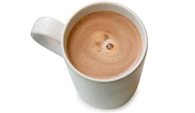 Hot Chocolate In a White Cup.