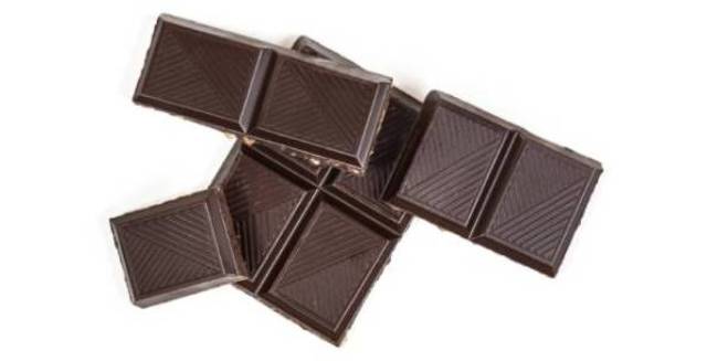 Several Pieces of Dark Chocolate.