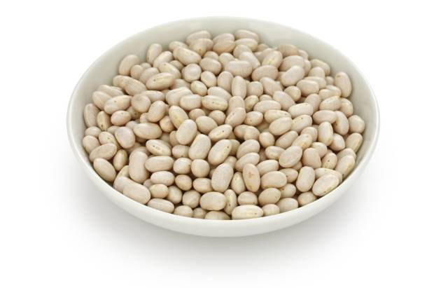 Pile of Navy (Haricot) Beans In a Bowl.