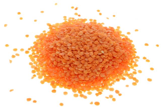 A Pile of Raw Orange Lentils.