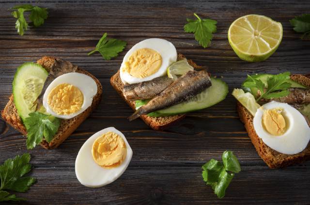 Rye Bread With Sprats and Boul