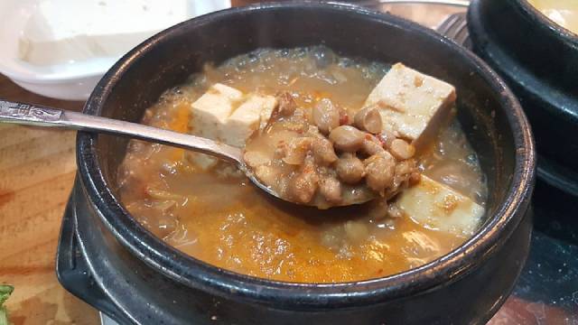 A Spoon of Cheonggukjang Stew.