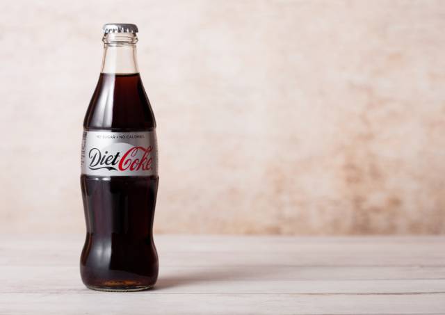 A Glass Bottle of Diet Coke.