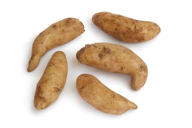 Five Raw Kipfler Potatoes.