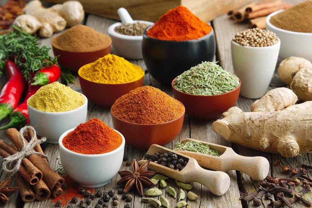 Different Types of Herbs and Spices.