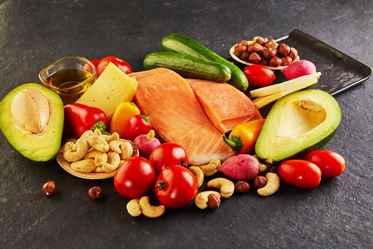 A Pile of Foods Compatible With a Ketogenic Diet.