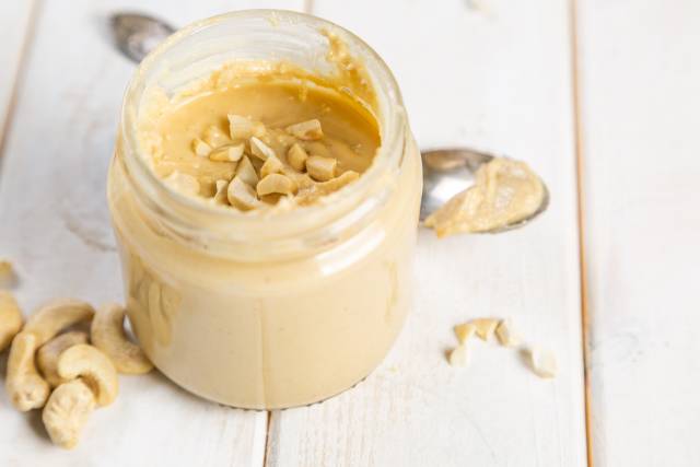 A Glass Jar of Cashew Butter.