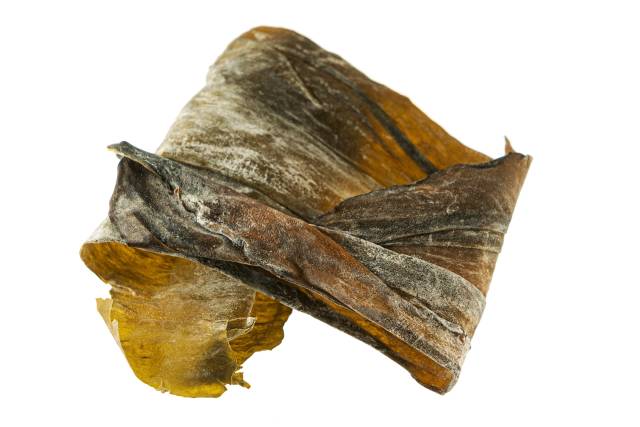 Dried Kombu Seaweed: a Type of Brown Algae (Kelp).