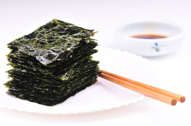 Gim/Nori: a Dried Sea Vegetable Popular In East Asia.