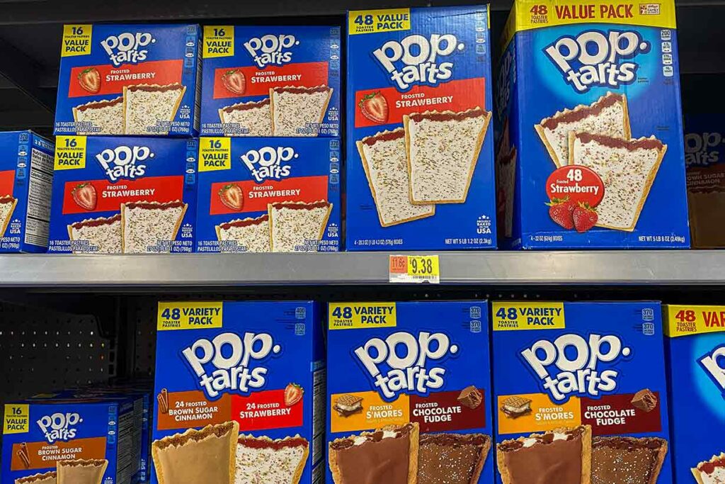 Ultra-Processed Foods: Boxes of Pop Tarts On Store Shelves.