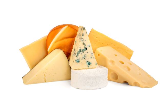 Various Different Cheeses.