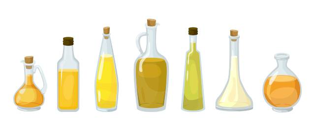 Various Different Cooking Oils.