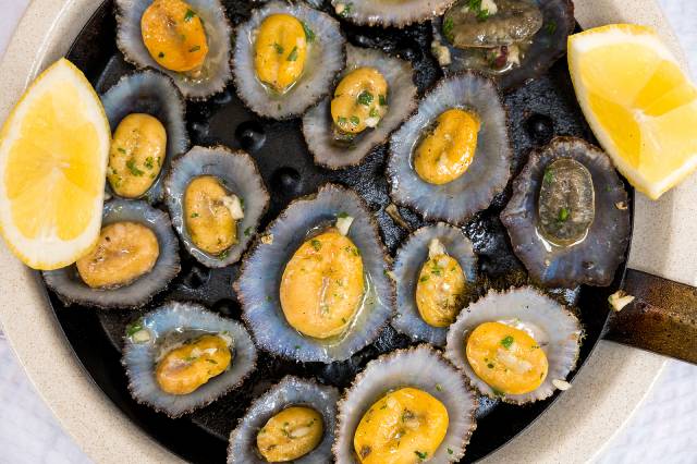 Plate of Limpets With Lemon.