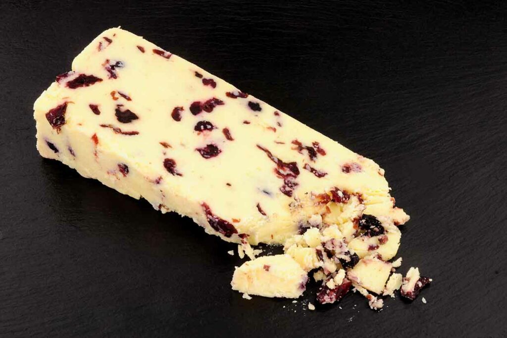 Wensleydale Cheese Blended With Cranberries.