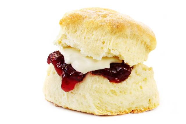 Fresh Scone With Cream and Jam.