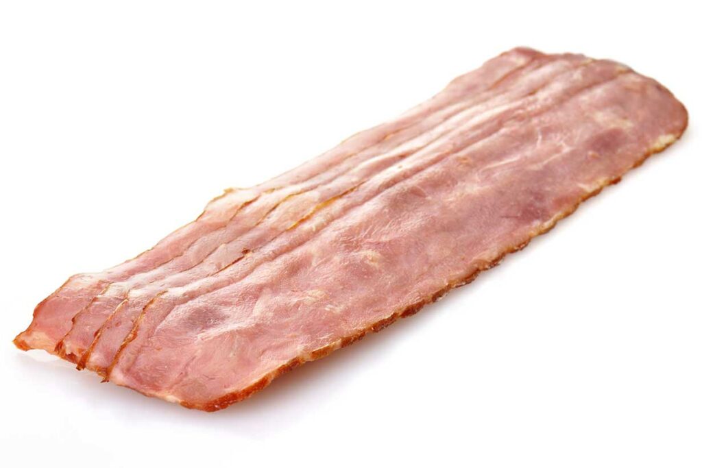 Slice of Turkey Bacon.