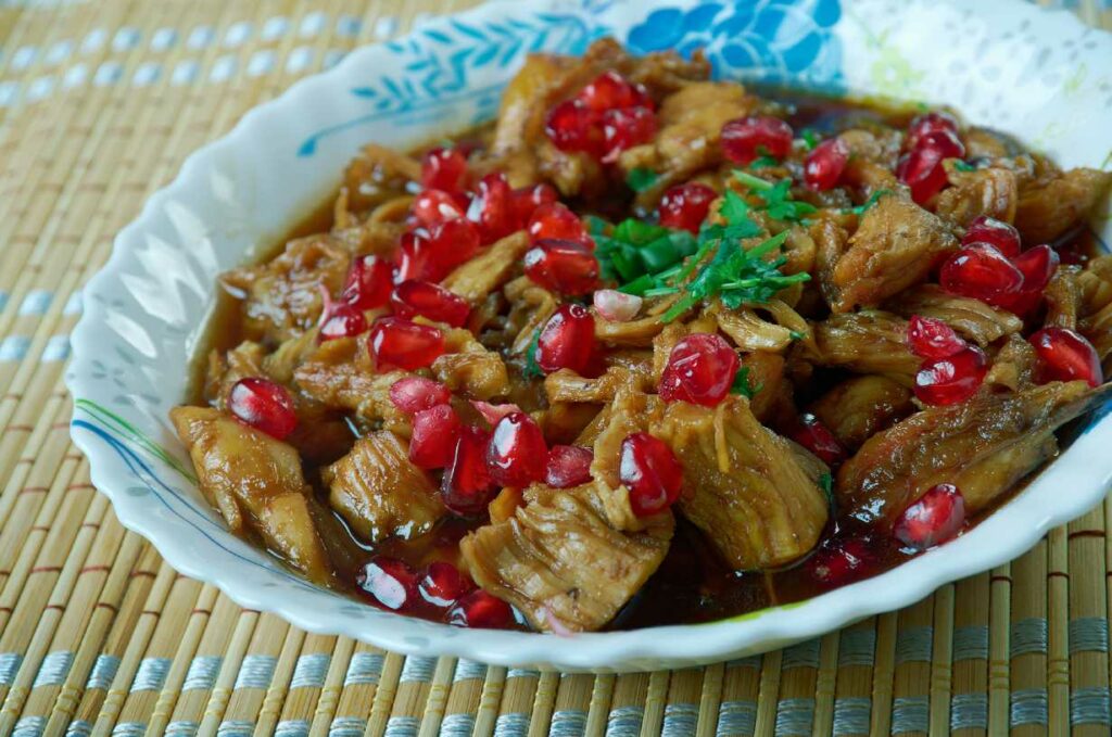 Persian Pomegranate Chicken Stew (Fesenjan).