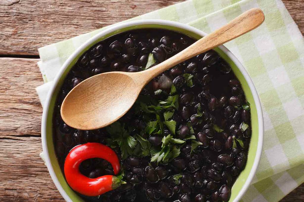 Black Turtle Beans In a Bowl.