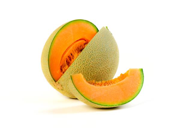 Cantaloupe Melon On a White Background.